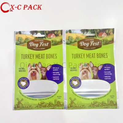 Özelleştirilebilir Şeffaf Pencere Evcil hayvan yiyecek depolama poşetleri Ölçülmüş Besleme Çubuğu ve Anti-Statik Teknoloji fermuar kilitli poşet