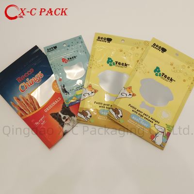 Geri dönüştürülebilir plastik evcil hayvan yiyecek ambalajı alüminize stand stand çantası pencere üç yan mühürle yeniden mühürlenebilir